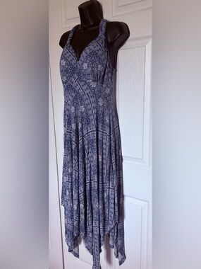 American Rag Blue and White Paisley Maxi  Dress